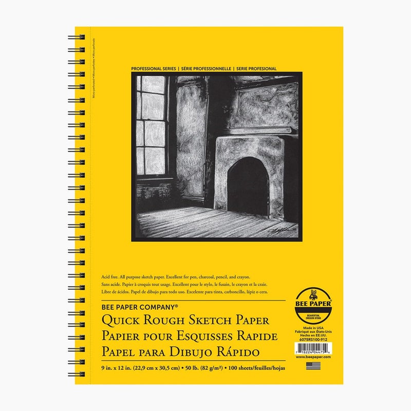 Bee Paper Company Bee Paper - 8"x 10" Quick Rough Sketch Paper Pad, 100 Sheets - Image 1